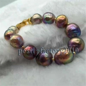 PULSERA DE PERLAS AAAA 13-12MM MAR DEL SUR CIERRE de plata - Imagen 1 de 3