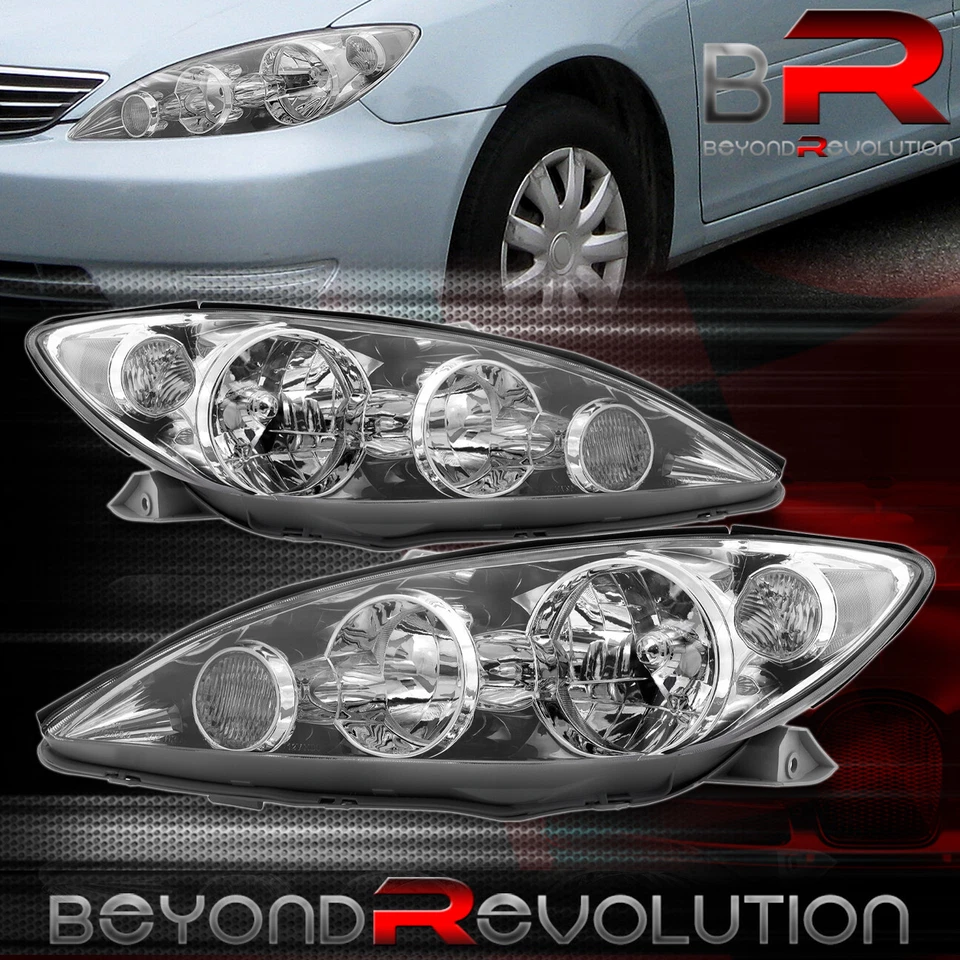 For 2005-2006 Camry LE SE XLE Driving Chrome Housing Headlights Clear Reflector Foto 1 de 4