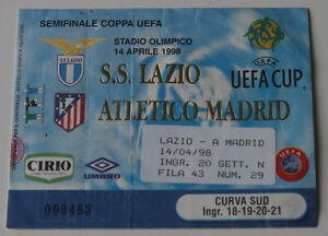 Ticket for collectors EC SS Lazio - Atletico Madrid 1998 Italy Spain