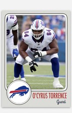 O’cyrus Torrence Buffalo Bills Football Card! Rookie! Offensive Line!