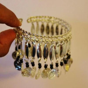 High Quality Sexy Egyptian Belly Dance Anklet Adjustable Arm Band-SILVER - Picture 1 of 4