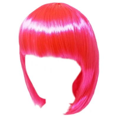 Economy Pink Bob Wig ~ ADULT TEEN HALLOWEEN SHORT BOB COSTUME COSPLAY PARTY WIG - Image 1 of 2