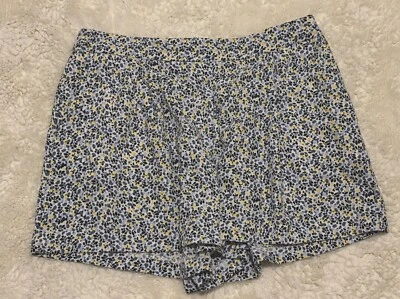 Falda corta floral para mujer Gap Coqueta mediana azul amarillo flores bolsillos Foto 1 de 3