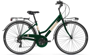 BICI BICICLETTA 28 CITY BIKE DONNA ALLUMINIO FABRIK 730-LOS ANGELES 21V TREKKING - Foto 1 di 3
