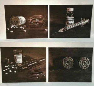 Set di quattro 4x litografie MAX PAYNE PROMO Rockstar Rare difficili da trovare - Foto 1 di 5