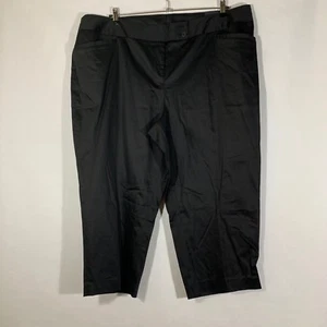 NUEVOS Pantalones Lane Bryant Totalmente Recortados Negros $49 Mujer Planos Esmoquin Capri Talla 24 - Imagen 1 de 9