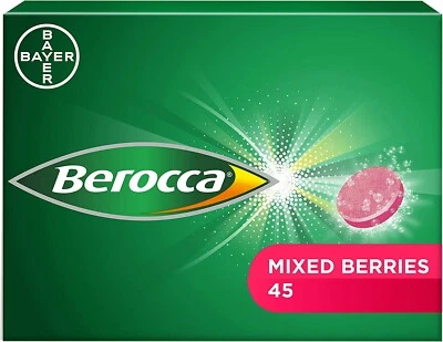 🌟 Comprimidos efervescentes de vitamina C de Berocca - 45 comprimidos - sabor mezclado a bayas Foto 1 de 4