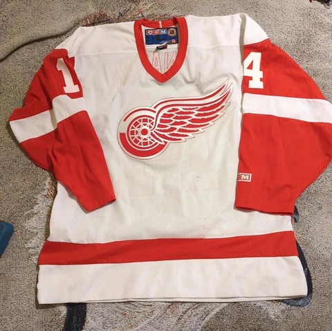 Vintage 90s Brendan Shanahan CCM Jersey L Detroit Red Wings Sewn Stitched Cover