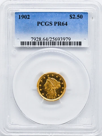 1902 LIBERTY HEAD $2.5 PCGS PR 64 Cover
