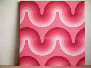 Verner Panton MIRA-X CURVE Cotton Vintage Fabric Panel 91cm x 91cm - Picture 1 of 10