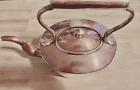 Ancienne bouilloire à thé anglaise en cuivre laiton cuivre bouilloire à café poignée de bec #1 c. 1850