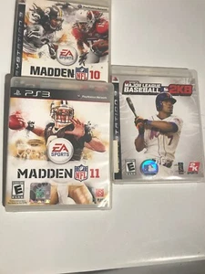 Lot of 3 PS3 Madden 10and 11 And Major League Baseball 2k8 PlayStation 3 ✅✅✅ - Picture 1 of 12