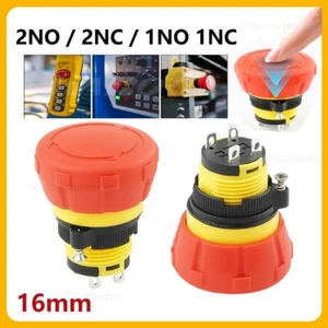 16mm Rot Not-Aus Schalter Drucktaster, Pilz Style E-Stop IP67 5A/250V - Bild 1 von 14
