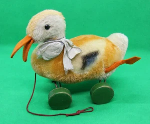 Original Spielzeug Stoff Tier Steiff Piep-Ente Rollen Rädertier - Bild 1 von 6
