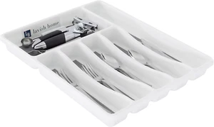 Organizador de cajones de cubiertos con 6 secciones y bandeja antideslizante - para cocina plana - Imagen 1 de 12