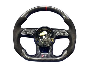 2019 AUDI RS3 FRONT DRIVER AFTERMARKET STEERING WHEEL CARBON FIBER BLACK *WEAR* - Picture 1 of 18