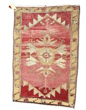 Handmade Vintage Rug Turkish Traditional Geometric design 22in x 33in 100% Wool