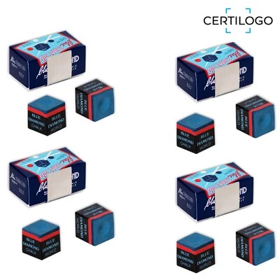 Longoni BLUE DIAMOND Billiard Chalk Brand New 8 pcs - AUTHORIZED DEALER