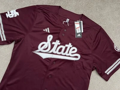 阿迪达斯密西西比州立斗牛犬棒球球衣栗色男式 XL 码 [2016 年] — 第 1/4 张图片