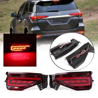 2x LED Rear Bumper Lamps Fog Brake Tail Lights For Toyota Fortuner 2015-2017 - image 1 of 4