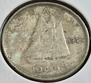 Canada - 1947 - 10 Cents - .8000 Silver Canadian Coin - King George VI!!! - Picture 1 of 2