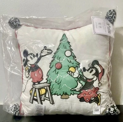 NEW Pottery Barn Kids Disney Mickey Mouse Holiday Christmas Pillow 16 x 16 - Image 1 of 4
