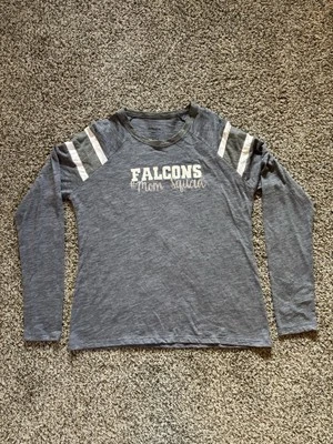 Augusta Sportswear Falcons #MomSquad Long Sleeve Gray/Blue Pullover Shirt Large - Image 1 of 4