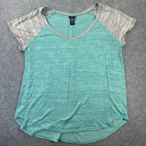 Torrid Shirt Damen 2 Übergröße türkis grau Raglan Kurzarm V-Ausschnitt High Low - Bild 1 von 7