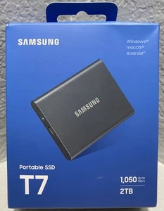 Samsung T7 2TB USB 3.2 Portable Solid State Drive - Titan Grey - Afbeelding 1 van 3