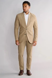 NEU Twillory Herren 48R Khaki Hellbraun AIR Performance Stretch 2-Knopf Blazer Neu mit Etikett - Bild 1 von 10