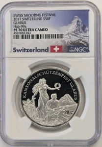 Schweiz 2017 Schweizer Schützenfest.@ Glarus Hab-99a-,S50FR- NGC PF70 UC-#Z340 - Bild 1 von 2