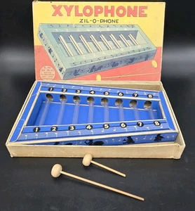 Zil-O-Phone Xylophone tube en verre jouet ancien instrument de musique - Photo 1/8
