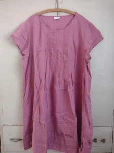 J Jill Love Leinenkleid Gr. XXL? Rosa Kurzarm 100% Leinen Plissee minimalistisch - Bild 1 von 7
