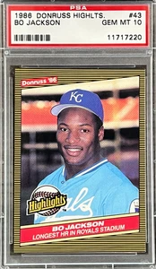 1986 Donruss Highlights Bo Jackson #43 PSA 10 GEM MINT (ROOKIE CARD) - Picture 1 of 2