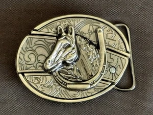 Fibbia per cintura cavallo e ferro di cavallo - Foto 1 di 6