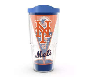 NEW YORK METS, 24oz DOUBLE WALL, TUMBLER FROM TERVIS WITH LID INCLUDED - Picture 1 of 3