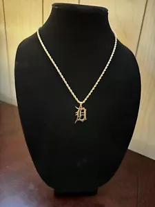 Detroit Tigers Necklace - Baseball Chain - 3mm Rope - 20" Gold Necklace - MLB - Picture 1 of 2