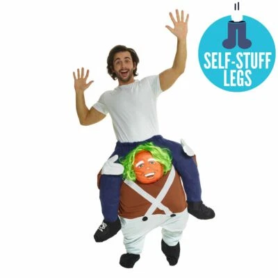 Adult Chocolate Factory Worker Piggyback Costume Ride On Halloween Fancy Dress - Image 1 of 4