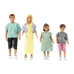 4 muñecas familia casa de muñecas Lundby padre madre 2 niños