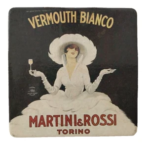 Drink Coasters Set Of 6 Martini & Rossi Vermouth 1971 Vtg Argentina Cocktail Bar - Picture 1 of 9