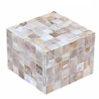 Handmade Natural Mother Of Pearl Inlay Decorative Jewelry & Storage Box Squar...
