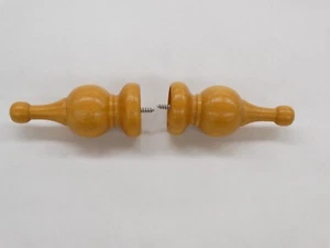 2 remates de extremo de varilla para cortinas de madera de 4 1/2" de largo para poste de 1 3/8" - Imagen 1 de 6