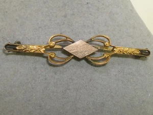 ANTIQUE 1860'S EDWARDIAN GOLD GILT PIN/BROOCH SIGNED C.T.! - Picture 1 of 6