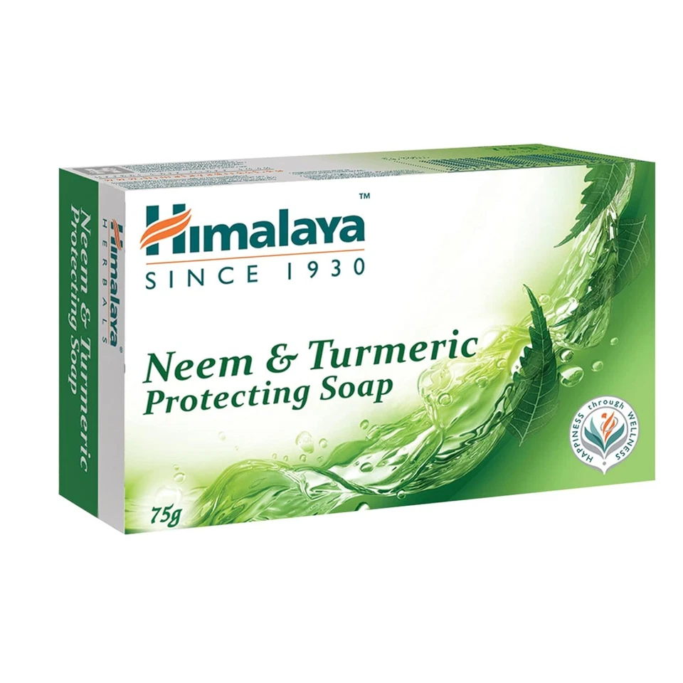 Himalaya Herbals Protecting Neem and Turmeric Soap, 75gm | free shipping. - Image 1 of 4