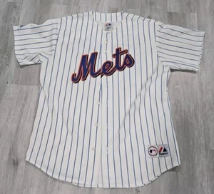 MLB New York Mets Johan Santana 57 Striped Jersey Majestic Size L USA MADE - Picture 1 of 7