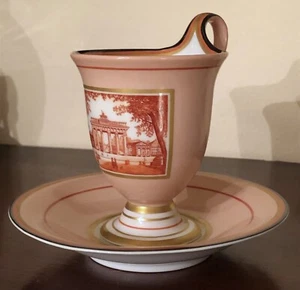 SCARCE 1928 ART DECO KPM BERLIN CUP AND SAUCER 1 OF 400 PRODUCED - Picture 1 of 12