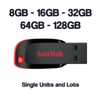 Sandisk 8GB 16GB 32GB 64GB 128GB Cruzer Blade Flash Drive Memory Stick USB Lot - Image 1 of 2