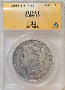 1886 S Morgan Dollar $1 ANACS Fine F 12 Details LOOKS BETTER! Key Date - Cheap! - Picture 1 of 2