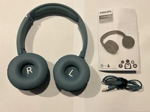 (einmal benutzt) Philips On-Ear Kopfhörer H4205BL/00 mit Bass Boost Taste - Bild 1 von 10