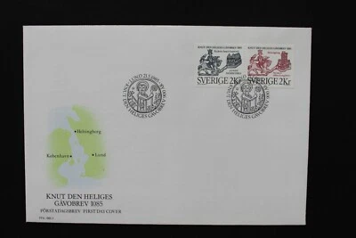 SC14 SUÉCIA 1985 FDC Canute the Holy's deed of gift  - Imagem 1 de 2